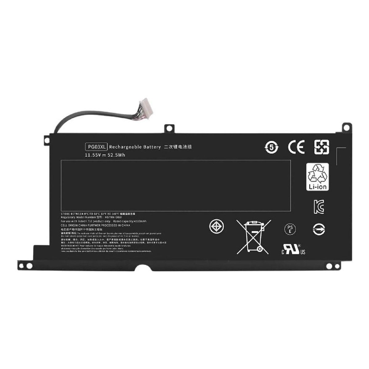 GENERICO - BATERIA PARA HP HSTNN-LB7C PG03XL 525Wh 1155V 3 CELDAS 15-DK L48430-AC1