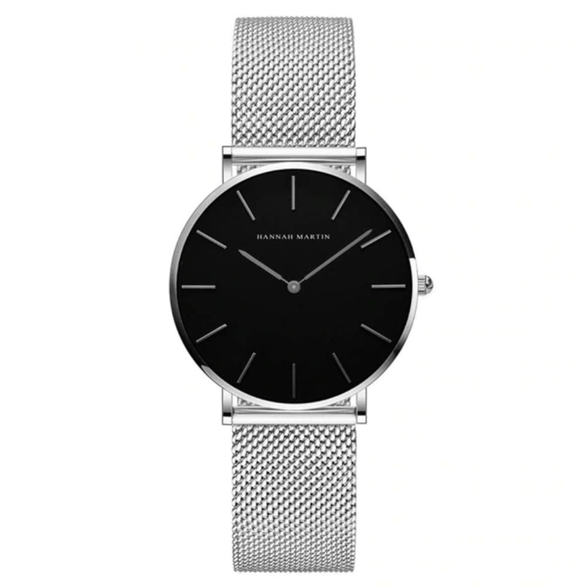 HANNAH MARTIN - Reloj Hannah Martin Acero Plateado y Negro HAN-M-7