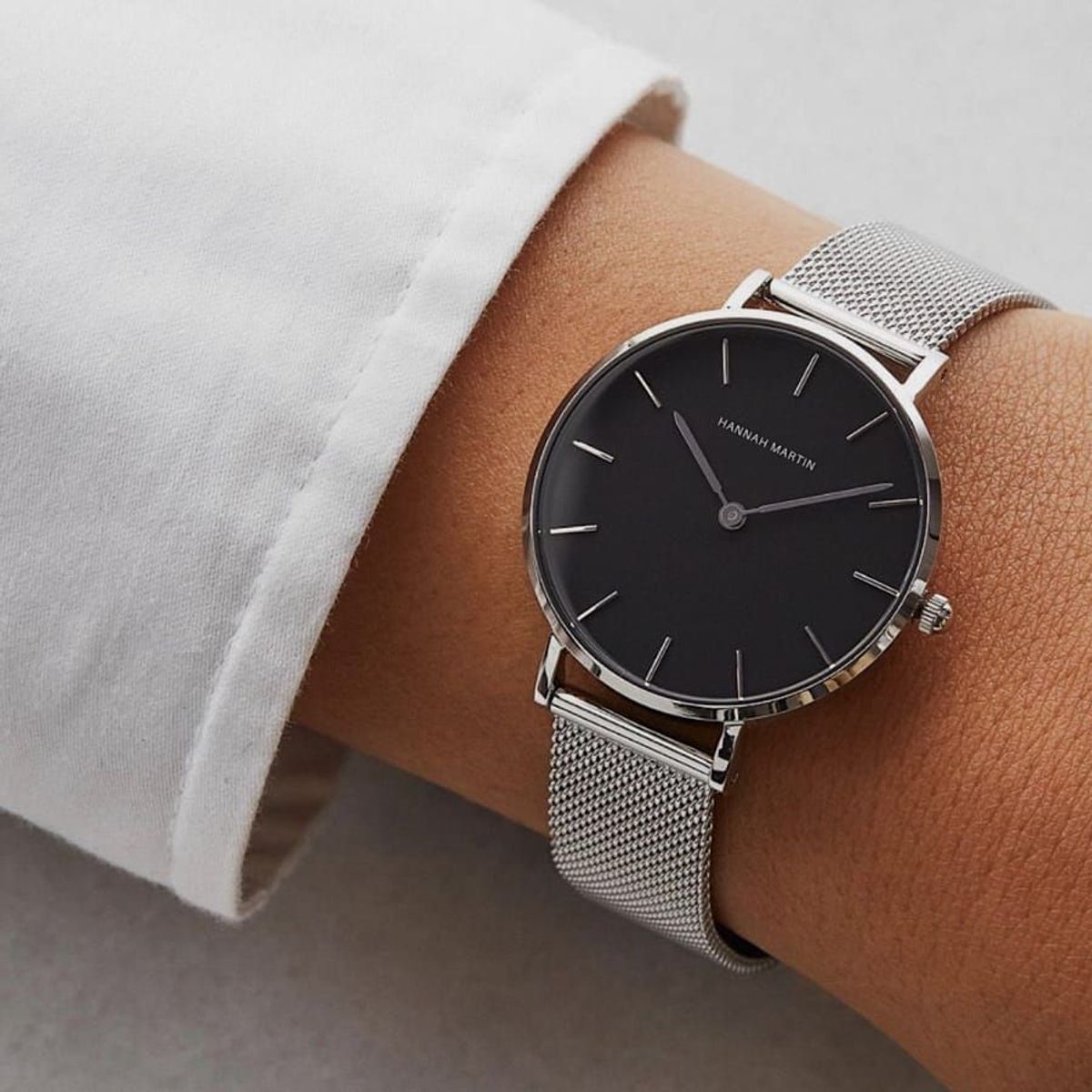 HANNAH MARTIN - Reloj Hannah Martin Acero Plateado y Negro HAN-M-7