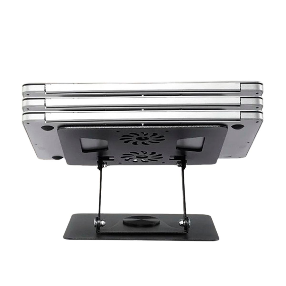 S&T - Soporte de Aluminio S&T para laptop 11-18" Gira 360° Ventilador Doble  HL906F Negro