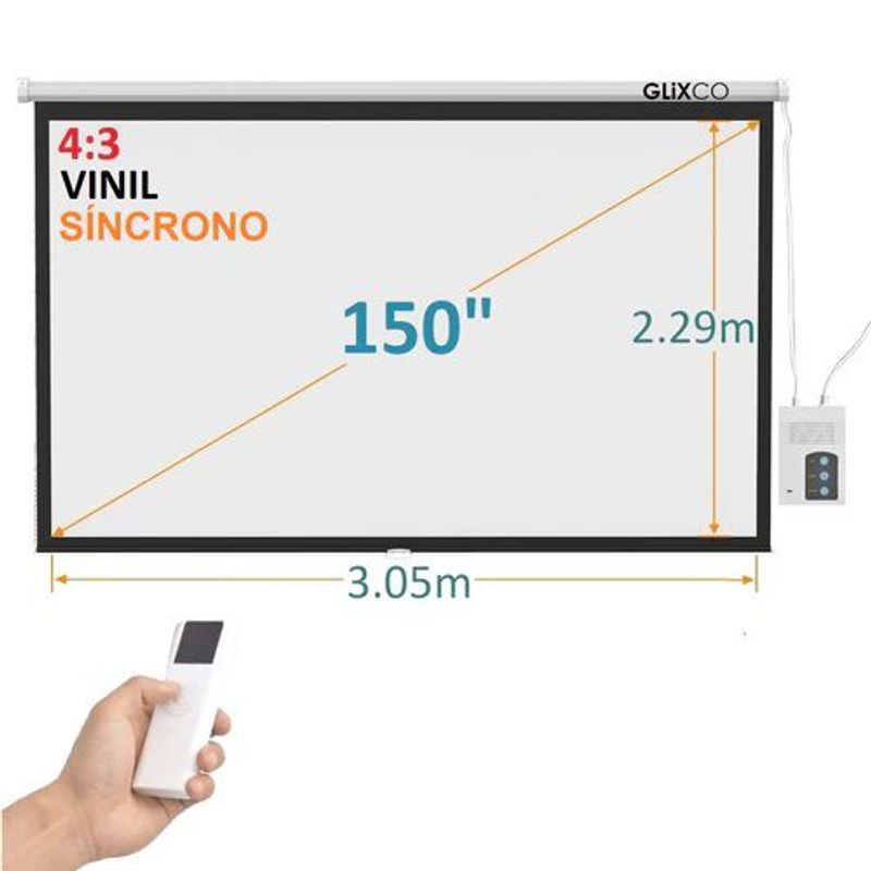 GENERICO - MONTECH-Ecran Eléctrico 150Pulg 43 305x229 mVinilMotor Síncrono