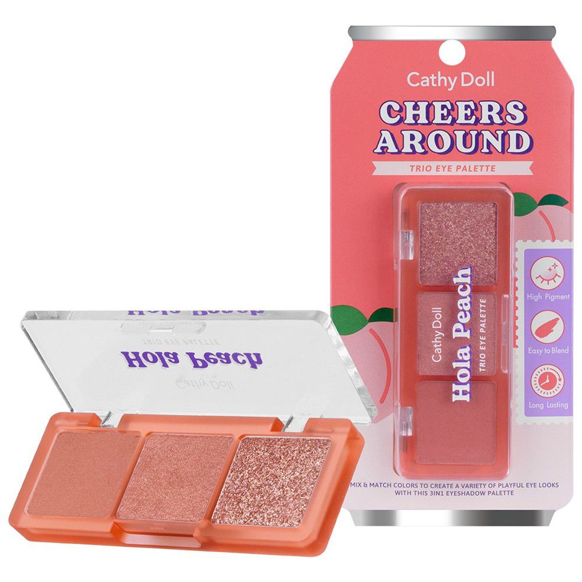 CATHY DOLL - CATHY DOLL CHEERS AROUND TRIO EYE PALETTE 03 HOLA PEACH