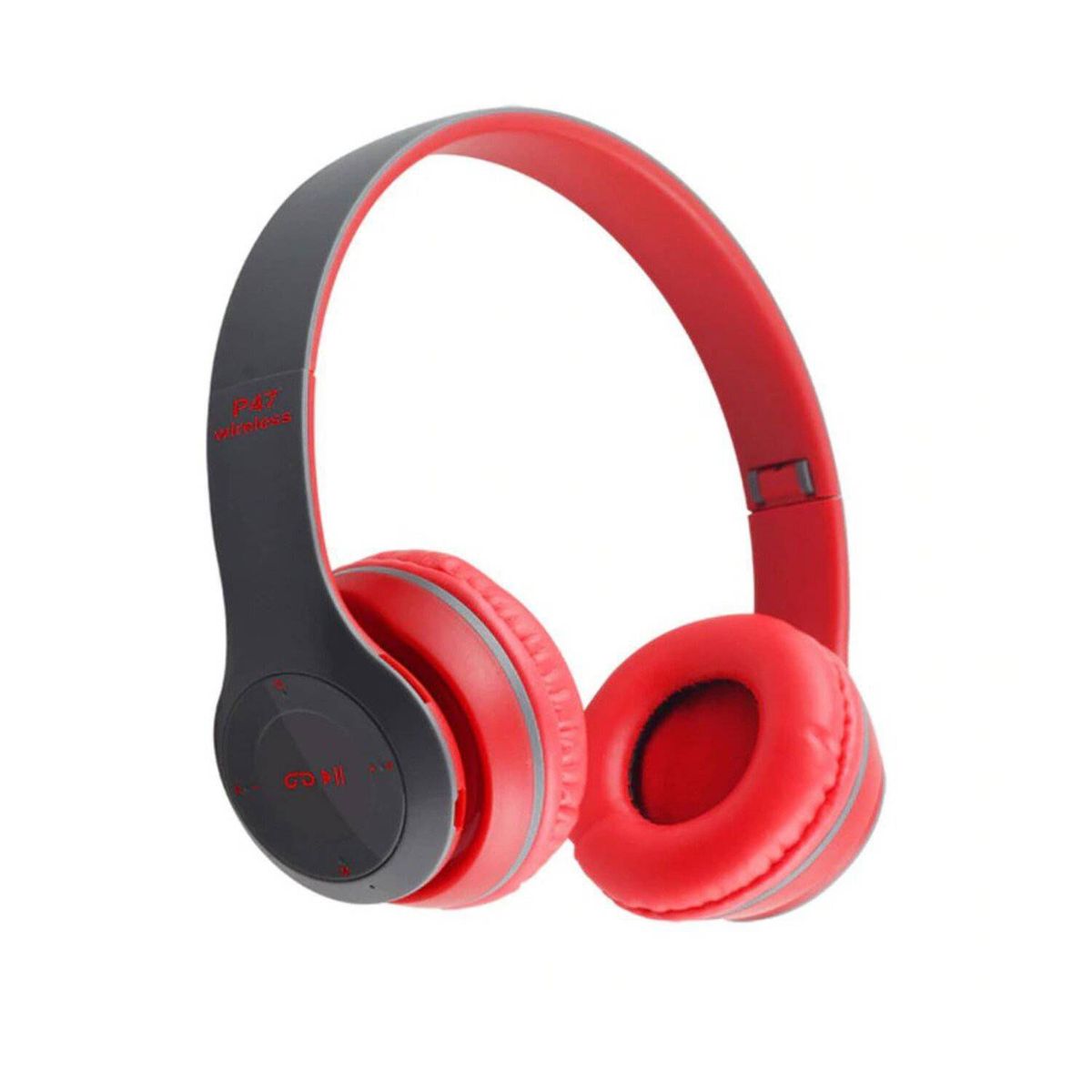 GENERICO - Audífono Inalámbrico BLUETOOTH WIRELESS 5.0 P47 Rojo