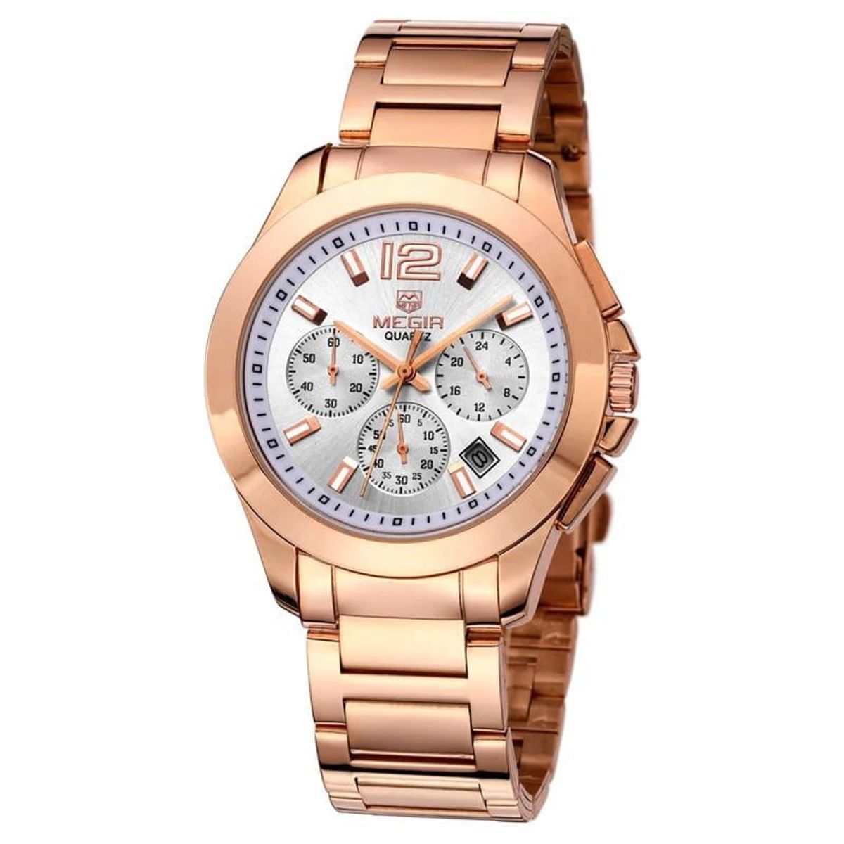 MEGIR - Reloj Megir Acero Oro Rosa con Blanco MEG-75