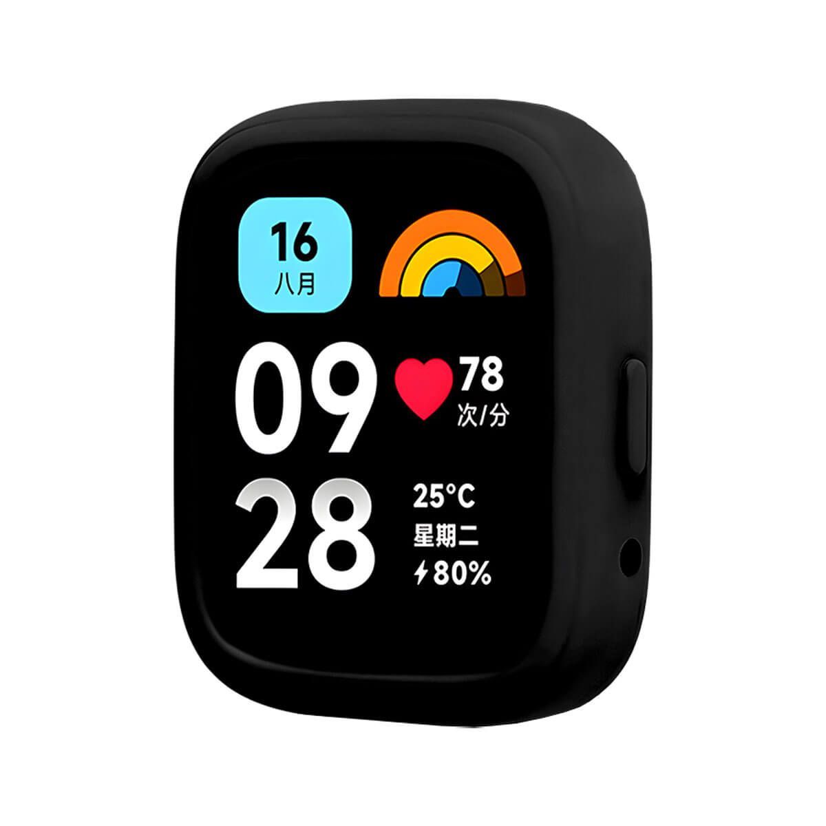 GENERICO - Case de Silicona Compatible Para Redmi Watch 3 Active Negro