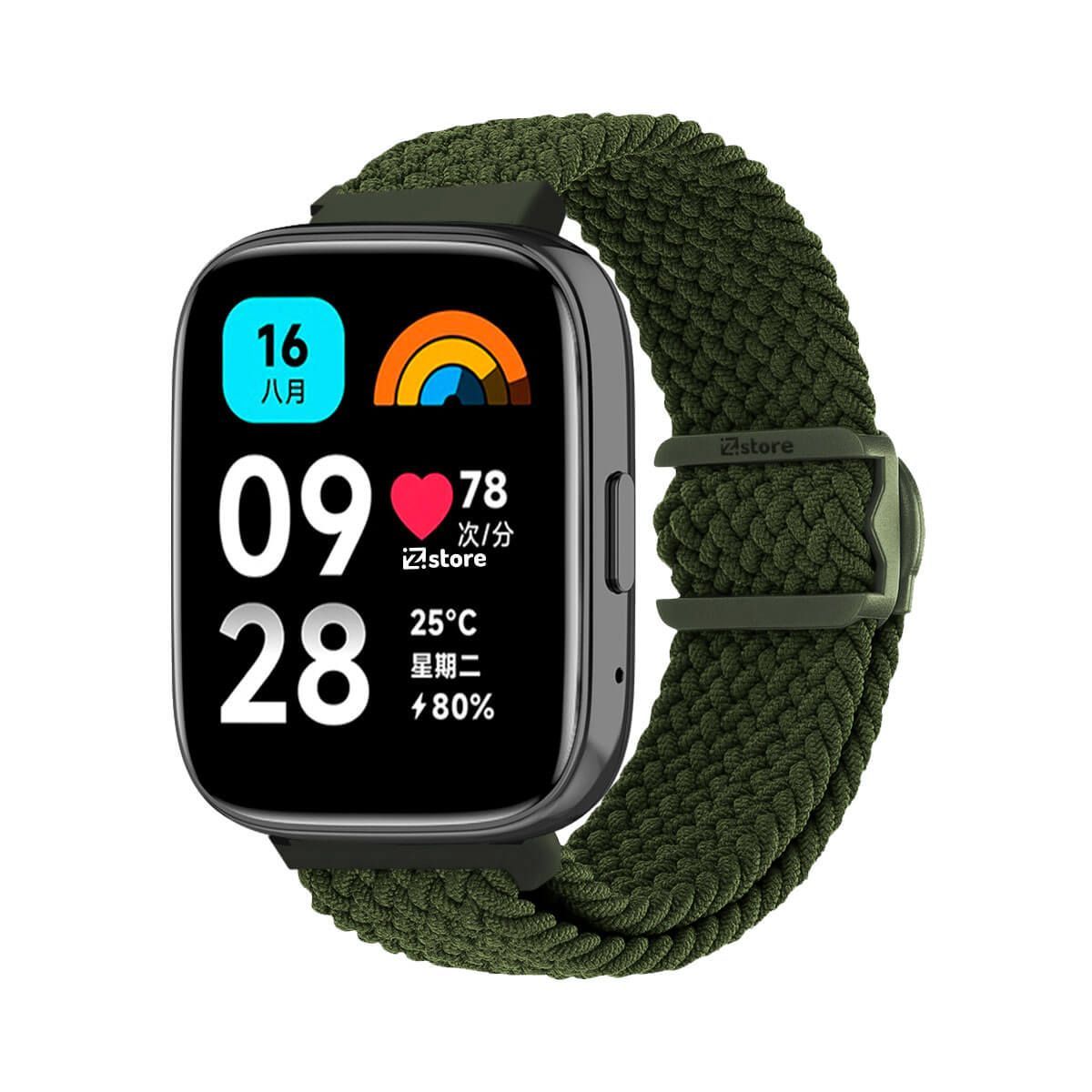 GENERICO - Correa de Nylon Compatible Para Redmi Watch 3 Active Verde Militar