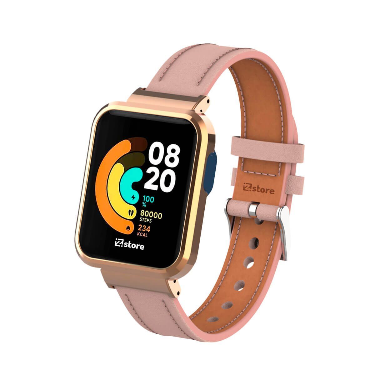 GENERICO - Correa de Cuero Compatible con Xiaomi Mi Watch Lite Rosa