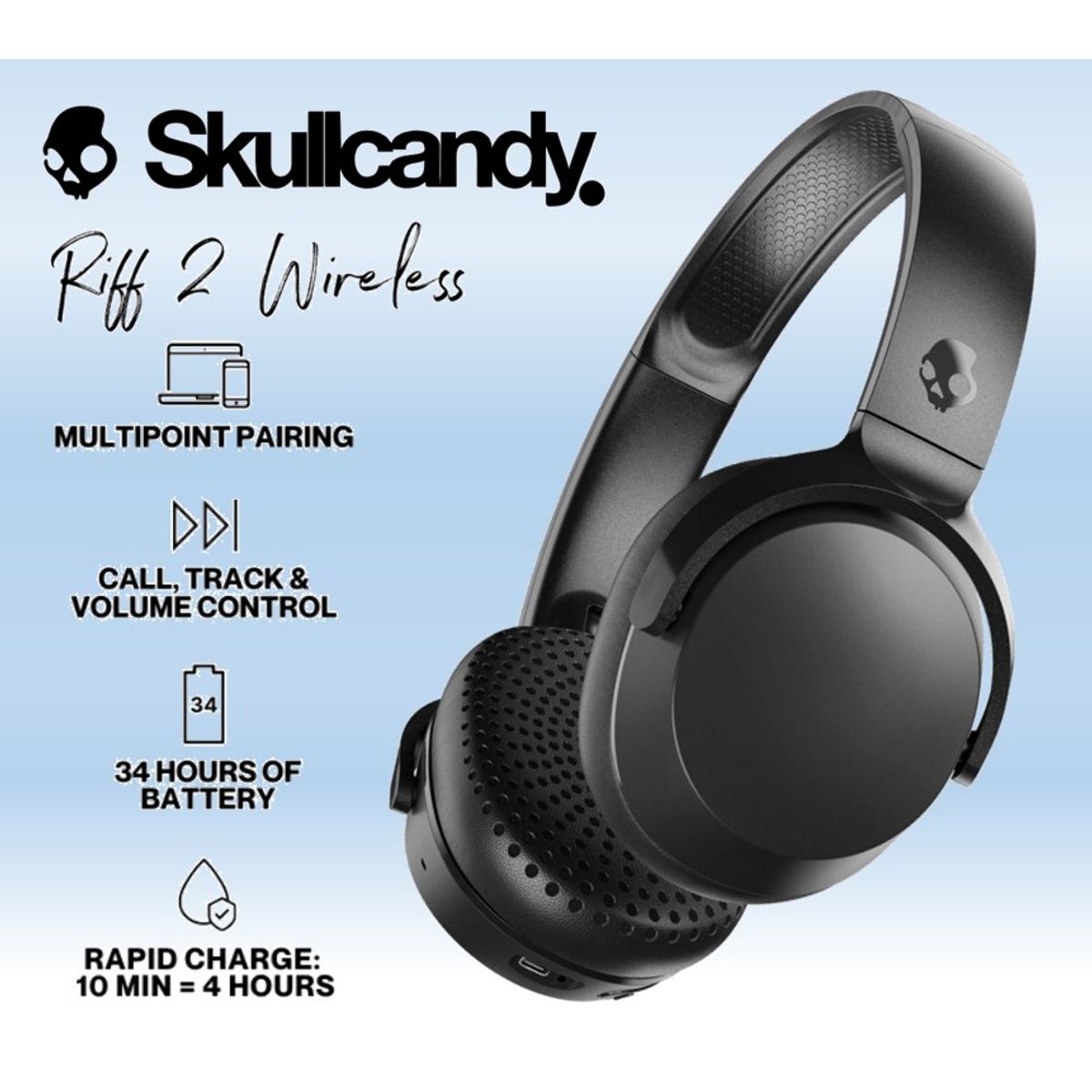 Skullcandy - Skullcandy Riff 2 Wireless Audifonos Bluetooth - No Hesh Evo