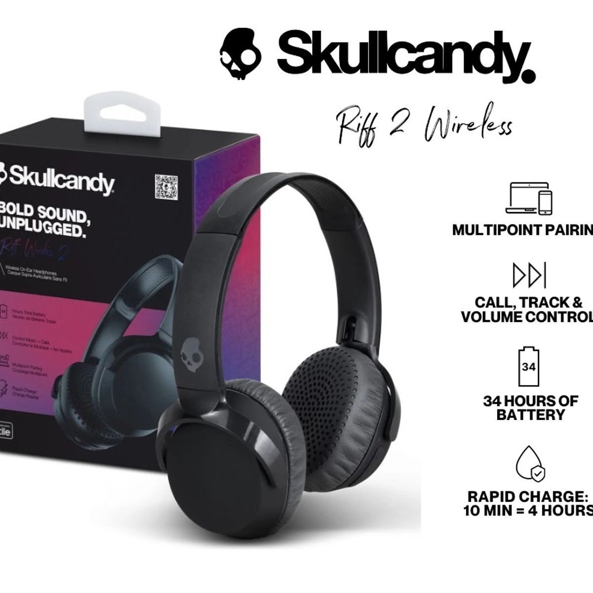 Skullcandy - Skullcandy Riff 2 Wireless Audifonos Bluetooth - No Hesh Evo