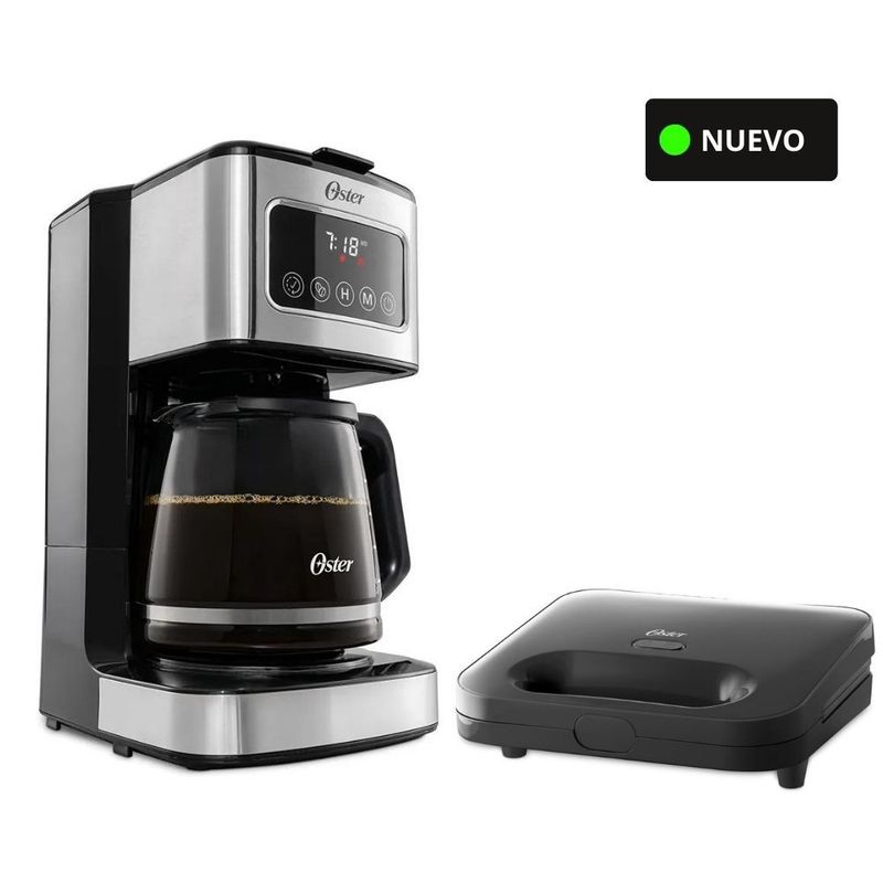 OSTER - COMBO OSTER Cafetera de 12 tazas pantalla táctil + Sandwichera 2885