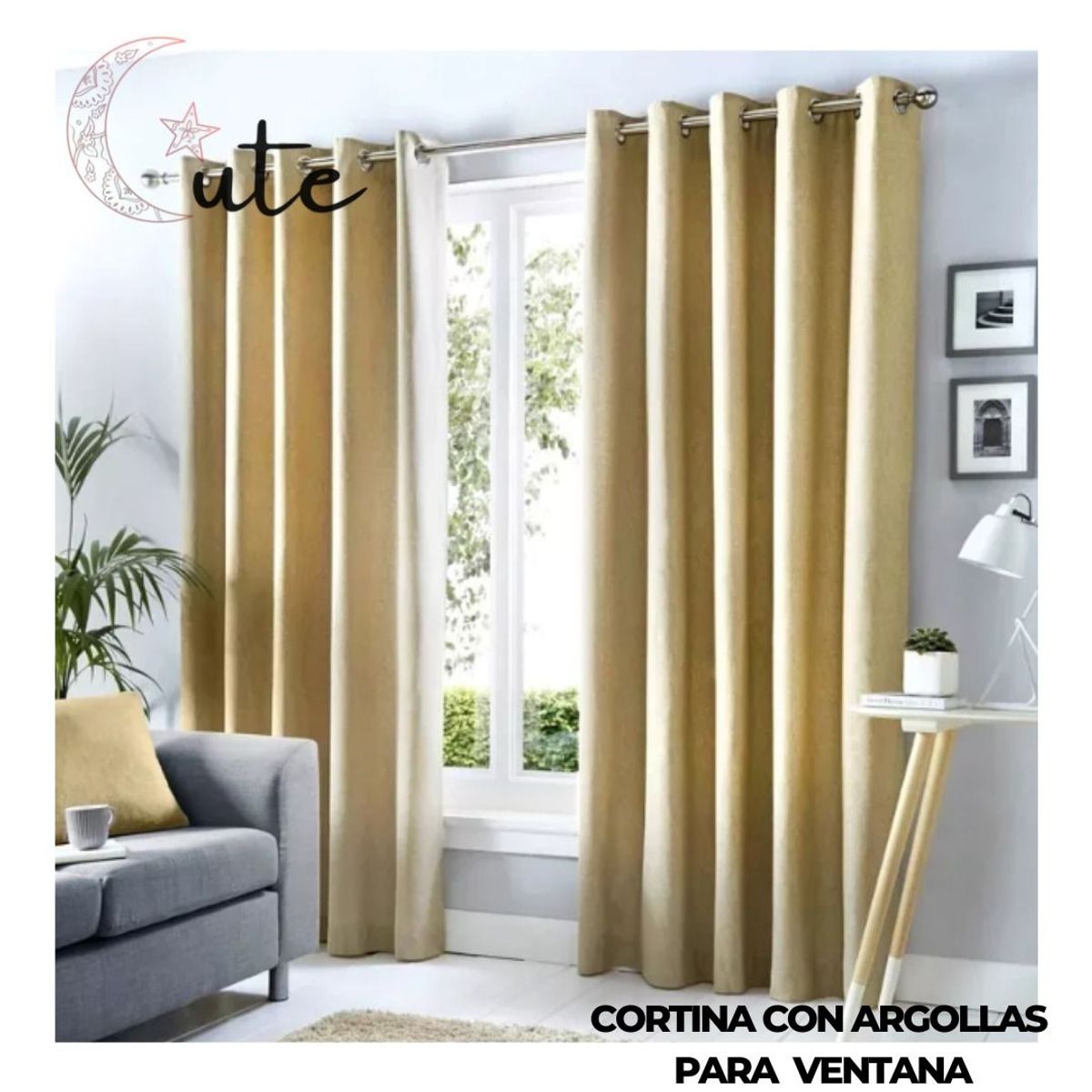 GENERICO - CORTINA CON ARGOLLAS PARA  VENTANA