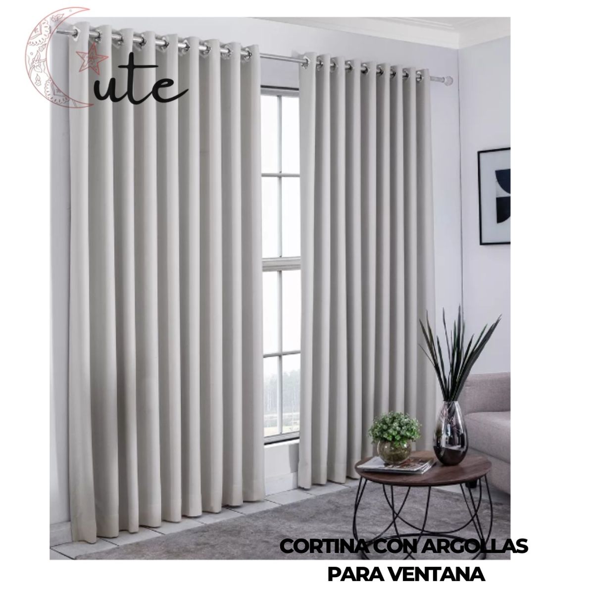 GENERICO - CORTINA CON ARGOLLAS PARA  VENTANA