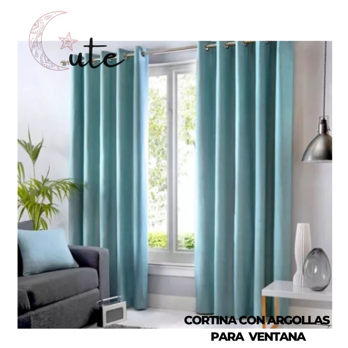 GENERICO - CORTINA CON ARGOLLAS PARA  VENTANA