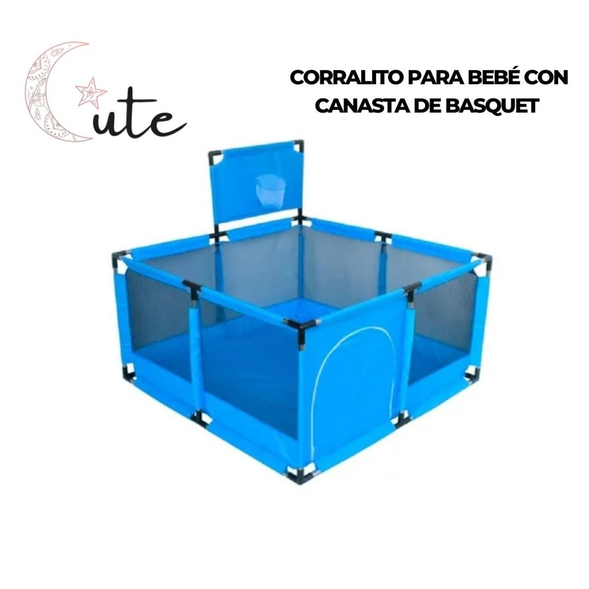 GENERICO - CORRALITO PARA BEBÉ CON CANASTA DE BASQUET