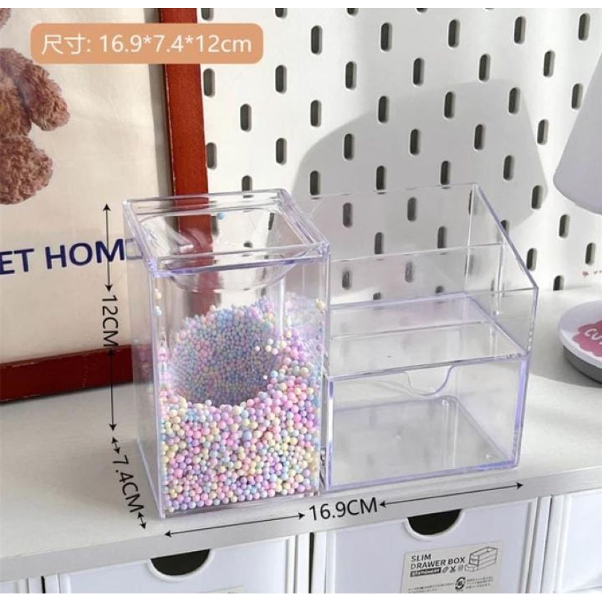 GENERICO - PORTA LAPICERO ACRILICO KAWAI TRASPARENTE