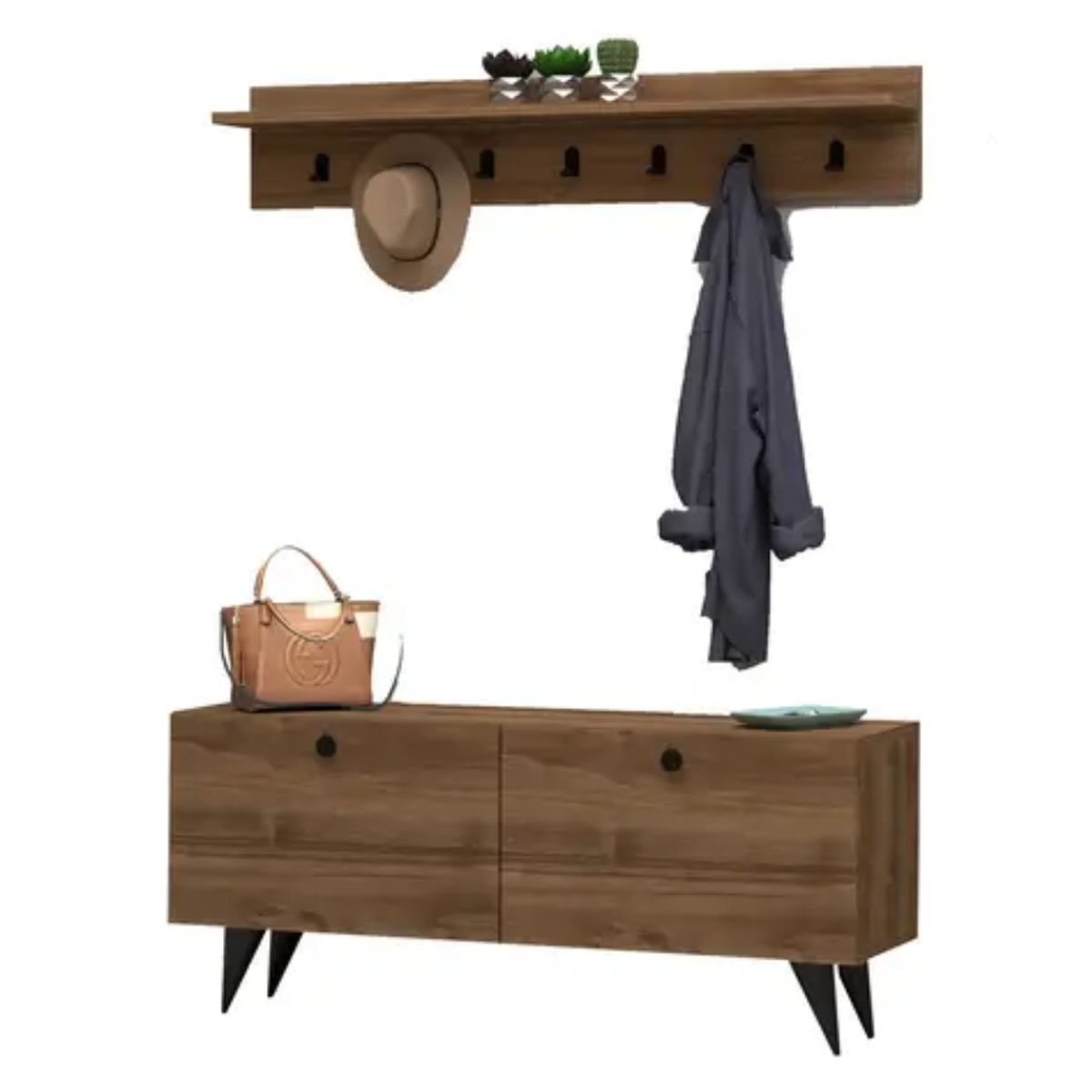 GENERICO - Zapatera con Perchero Shida - Petrox Home