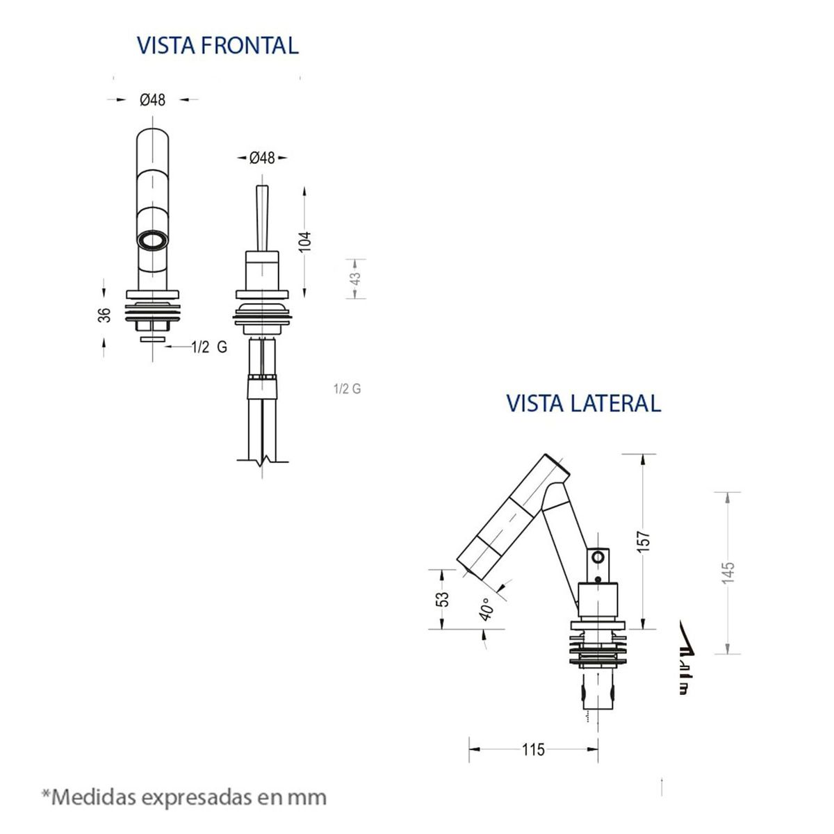 FUNDICION PACIFICO - Grifería Fundición Pacífico Monomando Joystick Collage para Lavamanos