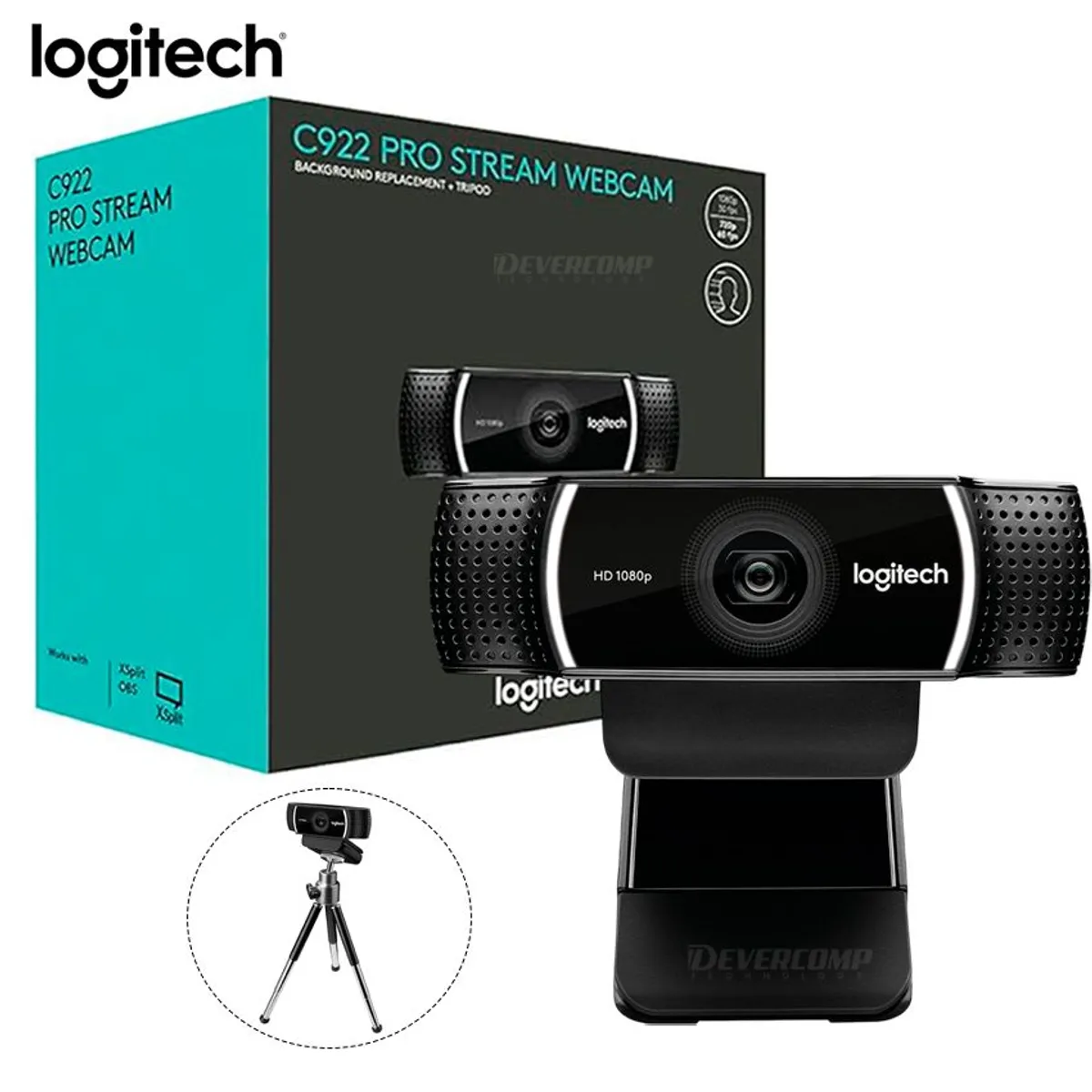 LOGITECH - Camara Logitech C922 Pro Stream Full HD 1080P Black