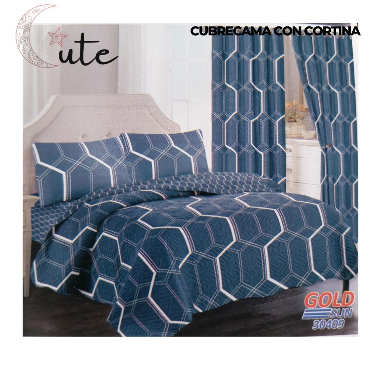 GOLDSUN - CUBRECAMA CON CORTINA GOLDSUN DE 2 PLAZAS