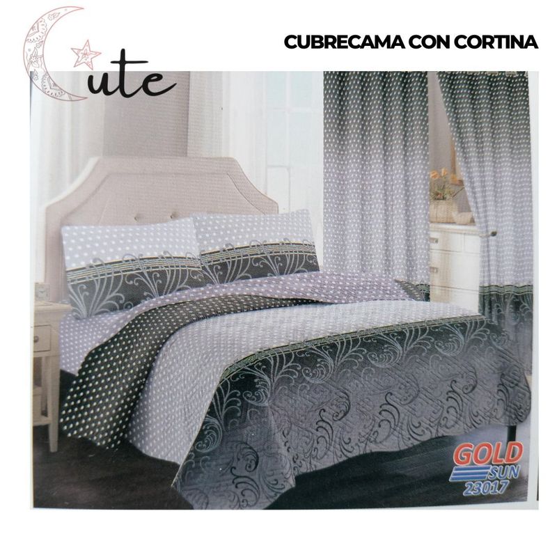 GOLDSUN - CUBRECAMA CON CORTINA GOLDSUN DE 2 PLAZAS