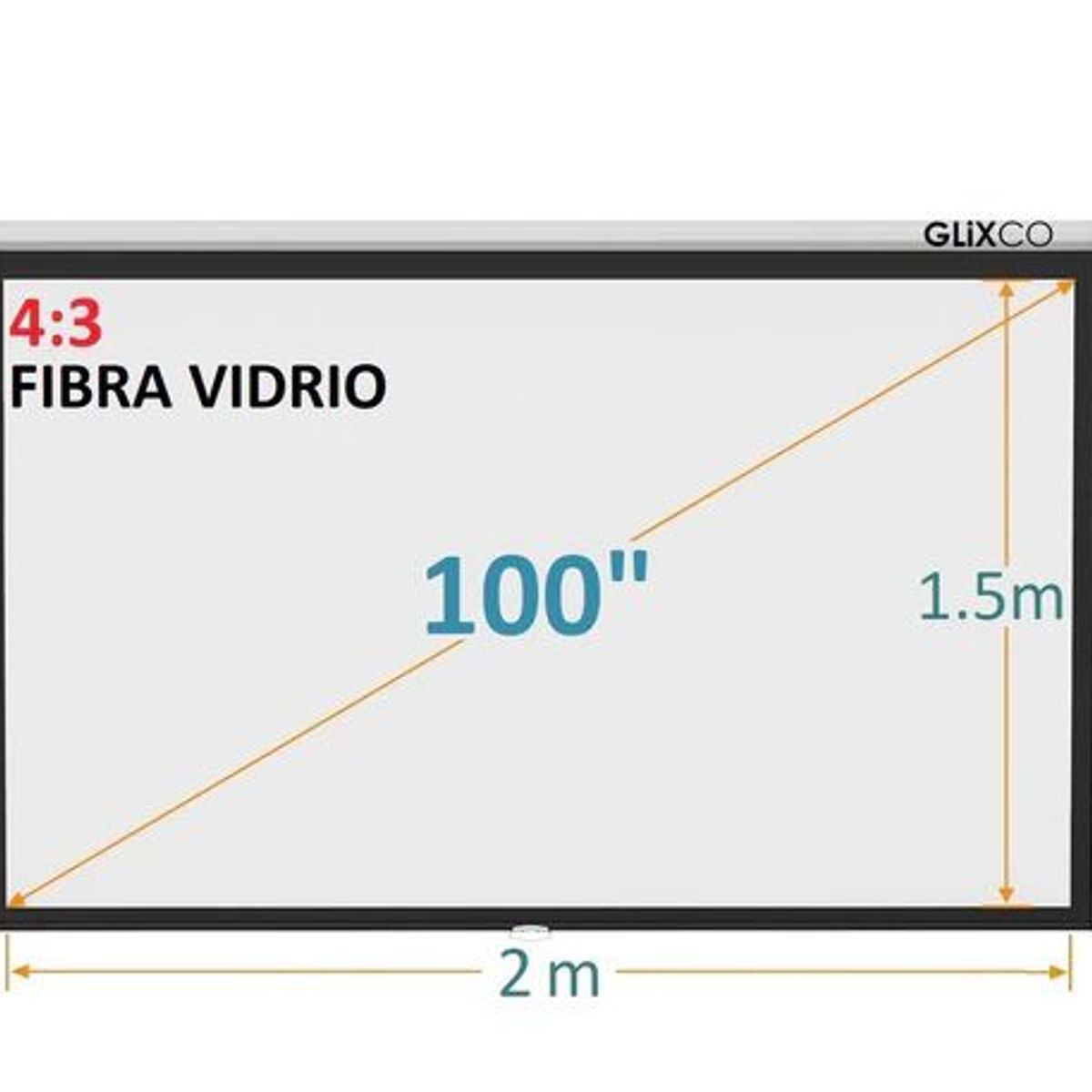 GENERICO - MONTECH - Ecran Manual 100 Pulg (4:3) 2x1.5 m / Fibra de Vidrio