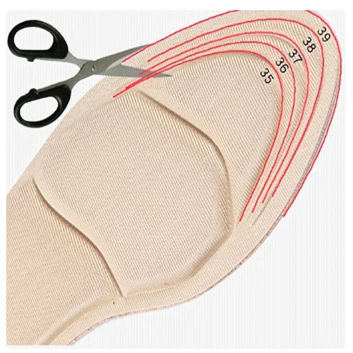 GENERICO - Plantilla con Soporte Talón Antideslizante Transpirable Recortable