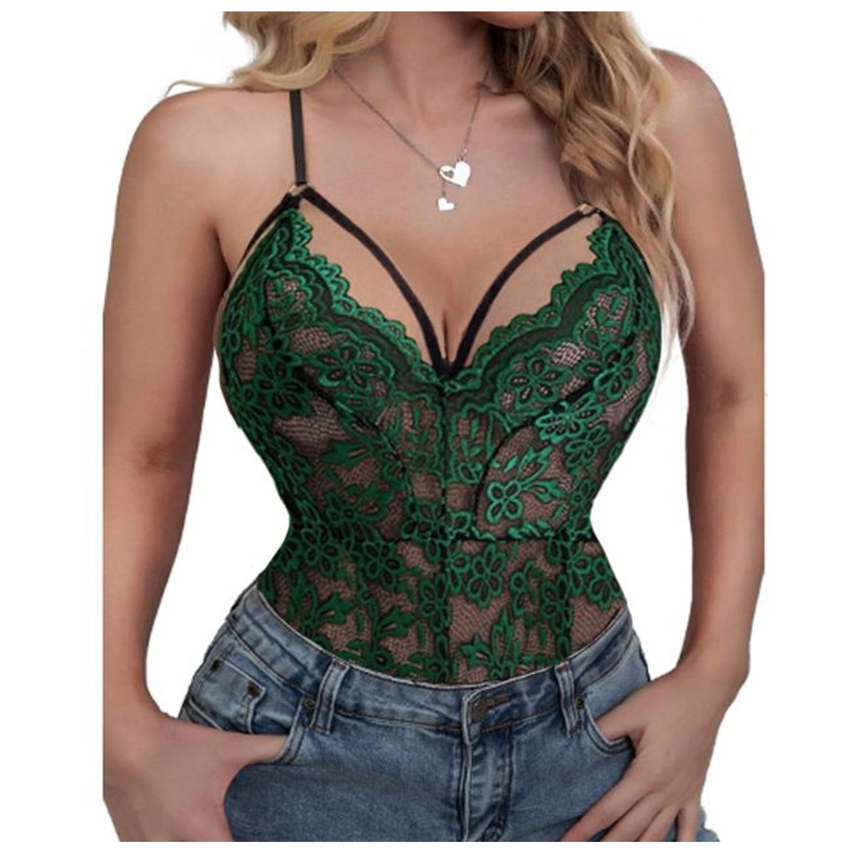 GENERICO - Body de Encaje Lencería Fina Sexy