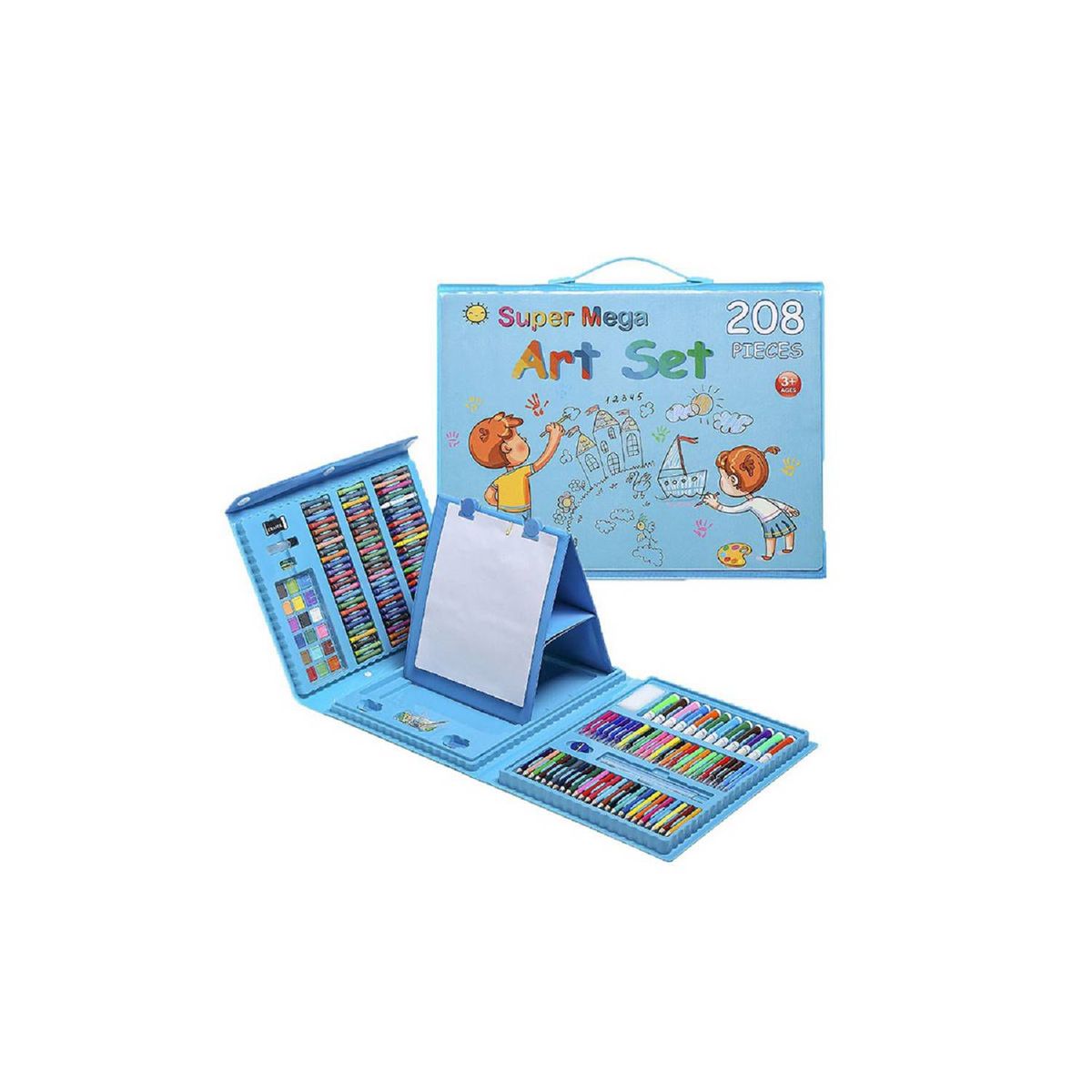 GENERICO - Set de arte creativo 208 piezas dibujo creativo Celeste