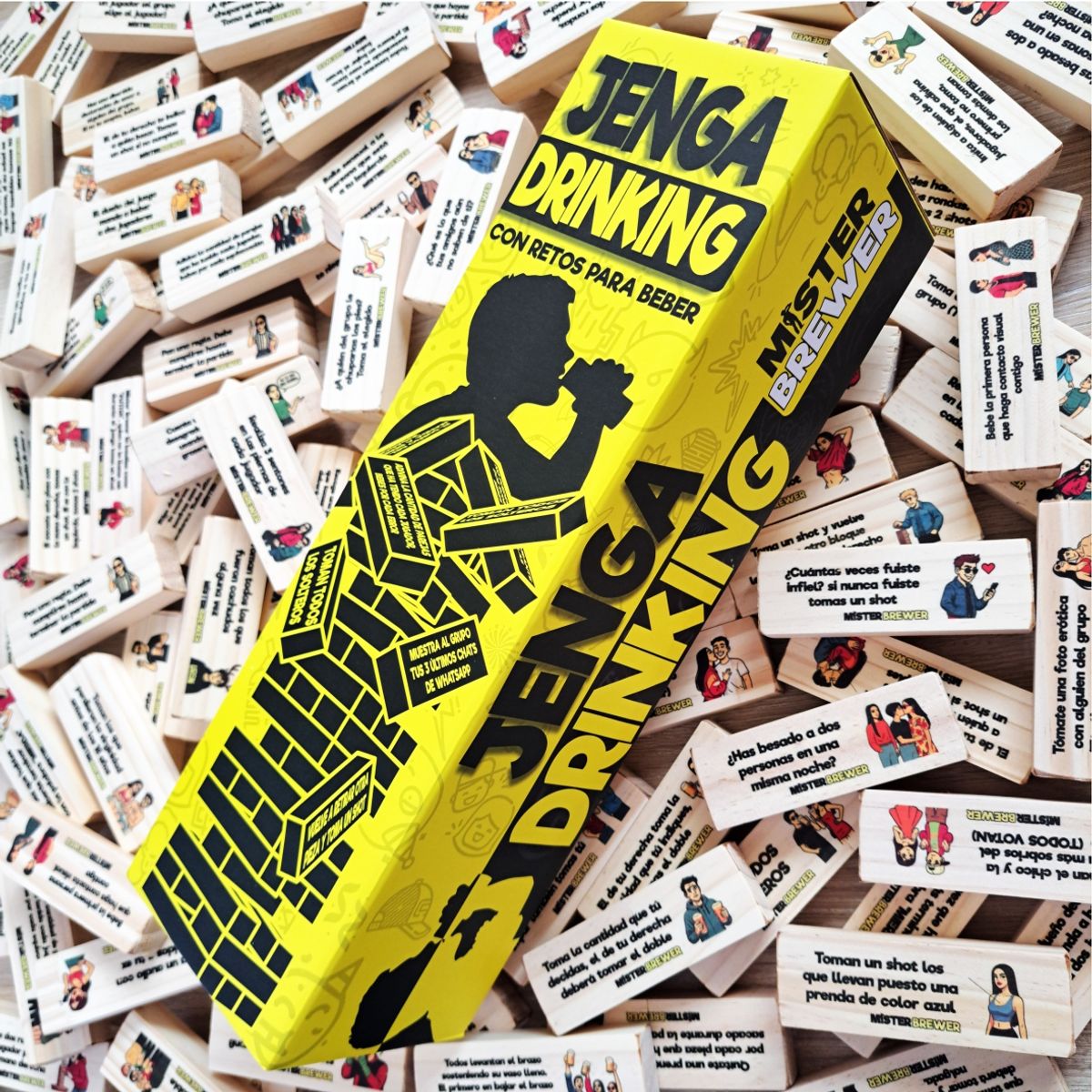 MR BREWER - JENGA DRINK - JENGA SHOT -JUEGOS PARA BEBER-JENGA CON RETOS