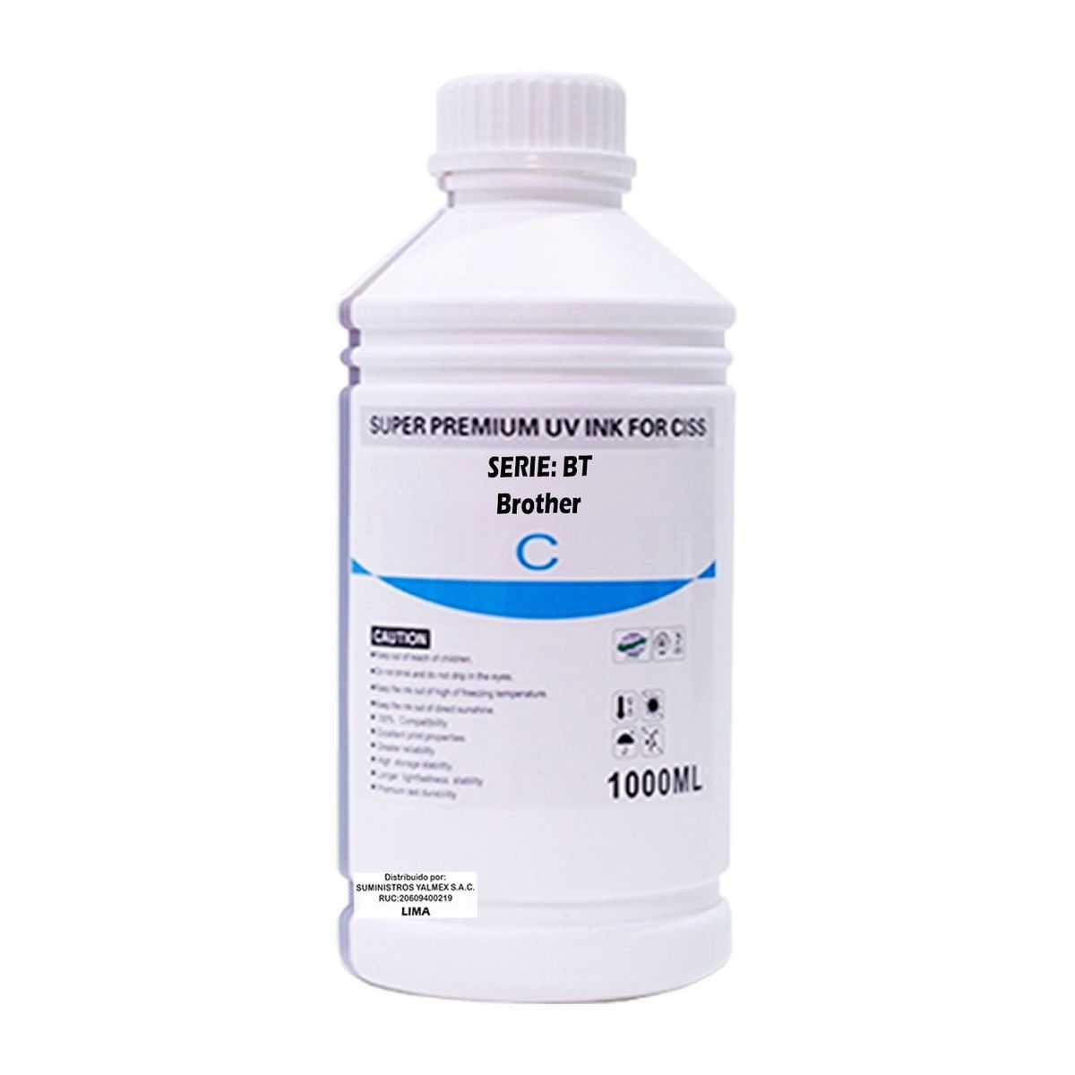 GENERICO - Pack Tinta Compatible Litro Uv Para Brother BT5001 D60BK los 4 Colores