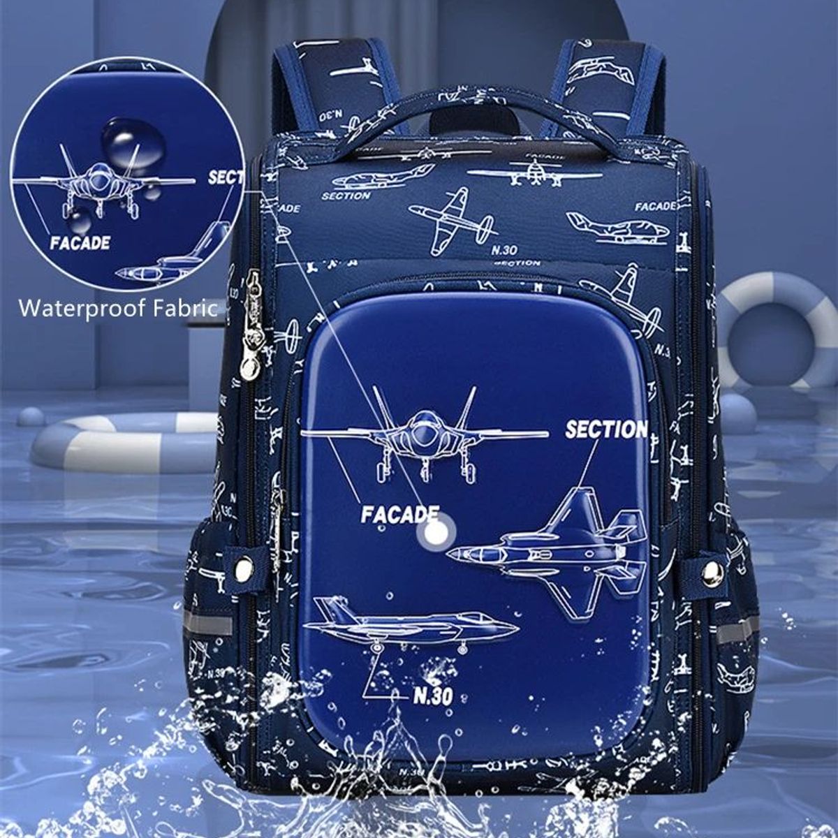 GENERICO - Mochila  Anti salpicadura 3D - Pro Azul