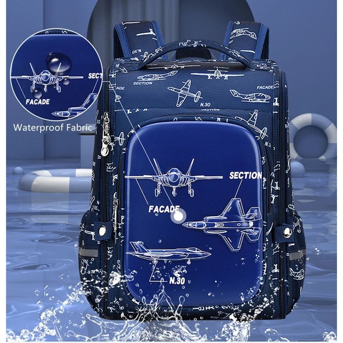 GENERICO - Mochila  Anti salpicadura 3D - Pro Azul