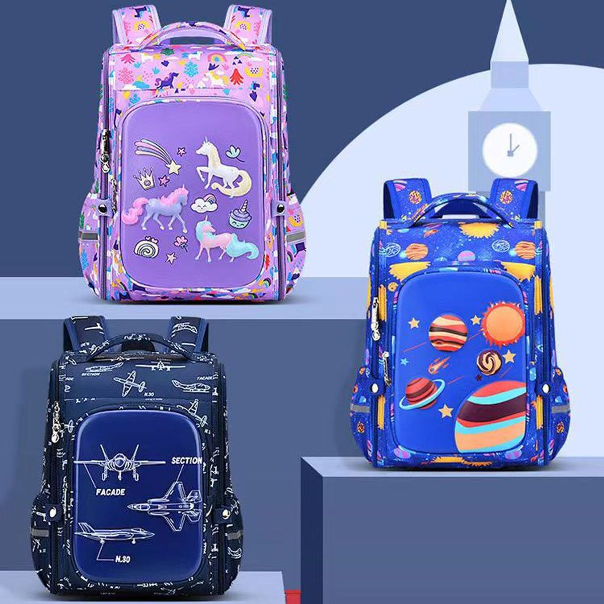 GENERICO - Mochila  Anti salpicadura 3D - Pro Azul