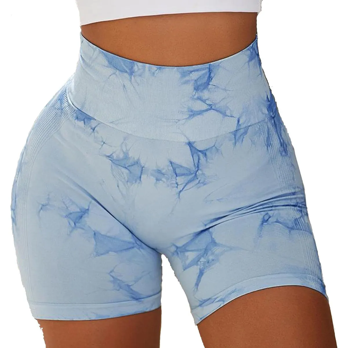 GENERICO - Short Tie Dye Push Up celeste fitness