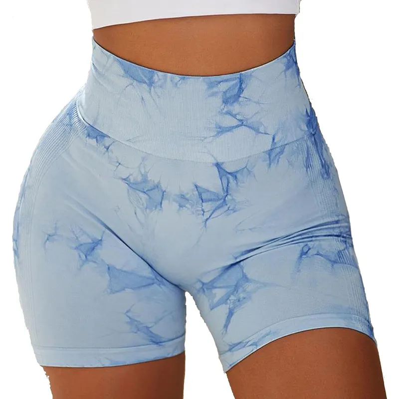 GENERICO - Short Tie Dye Push Up celeste fitness