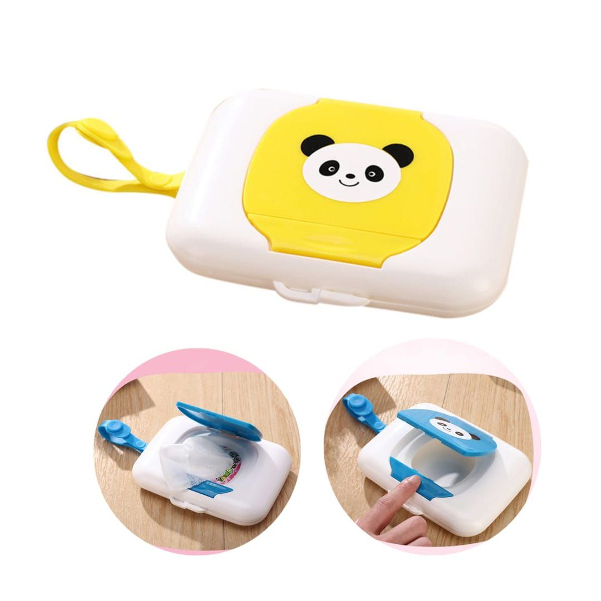 GENERICO - Estuche para paños toallitas humedas Panda Amarillo