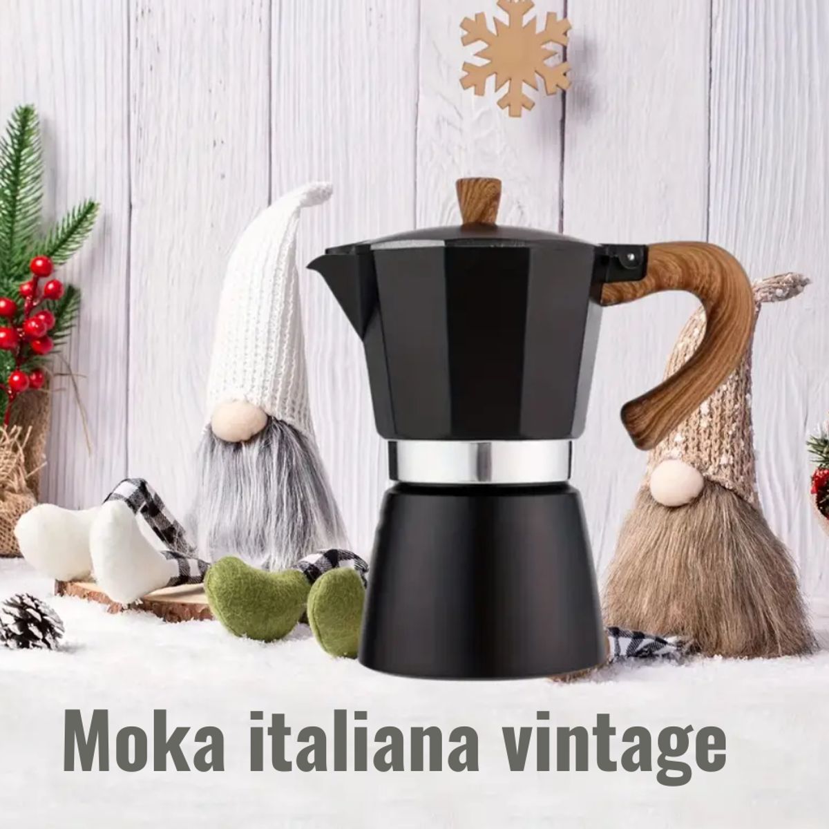 GENERICO - Cafetera italiana 6 tz Negro 300 ml