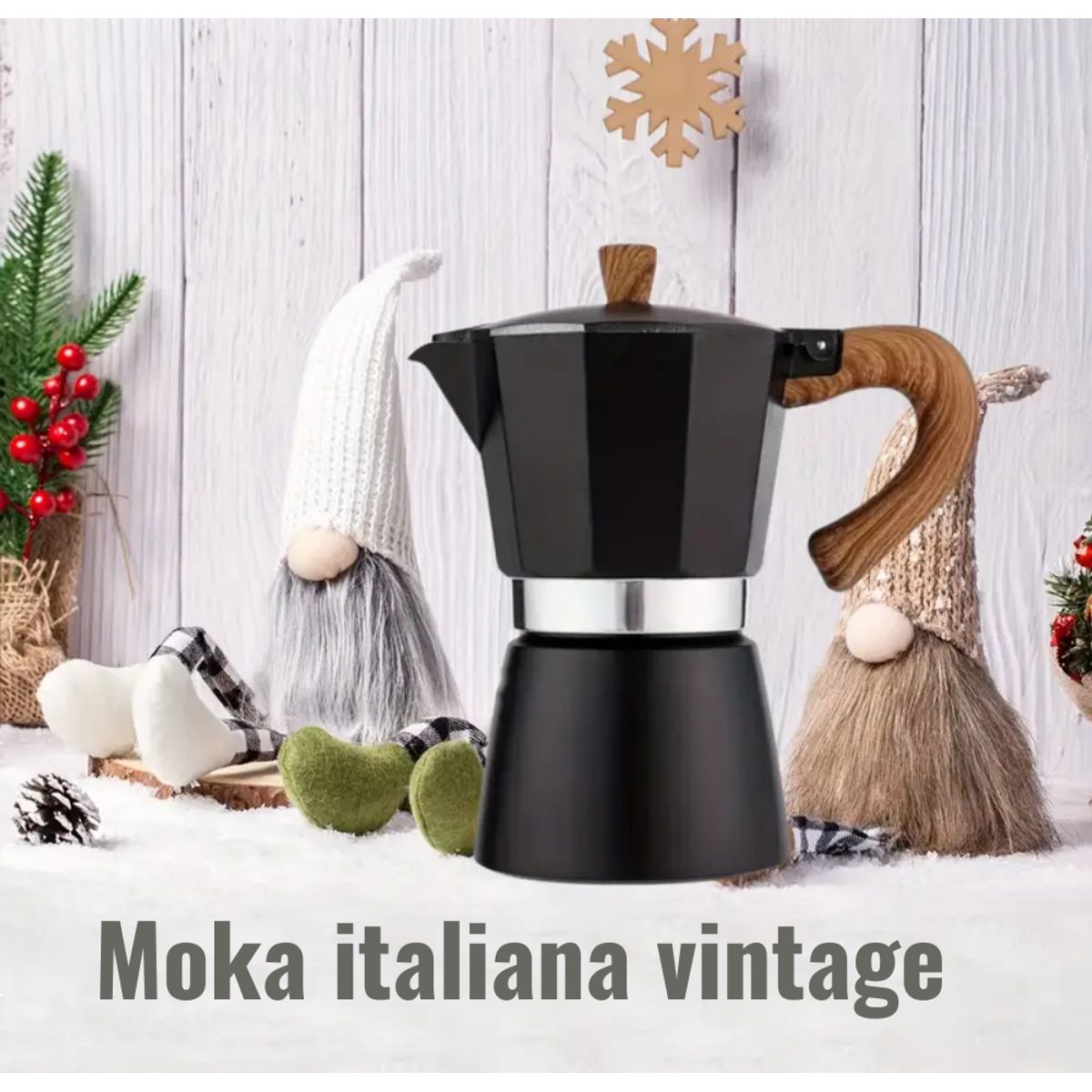 GENERICO - Cafetera italiana 6 tz Negro 300 ml