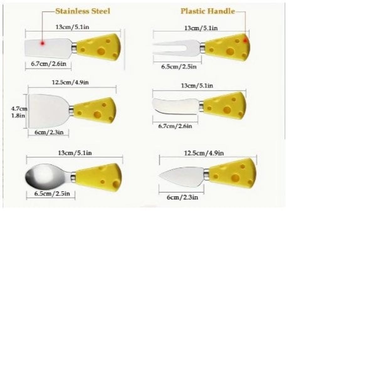 GENERICO - Set De Cuchillos Para Queso kawaii 3d