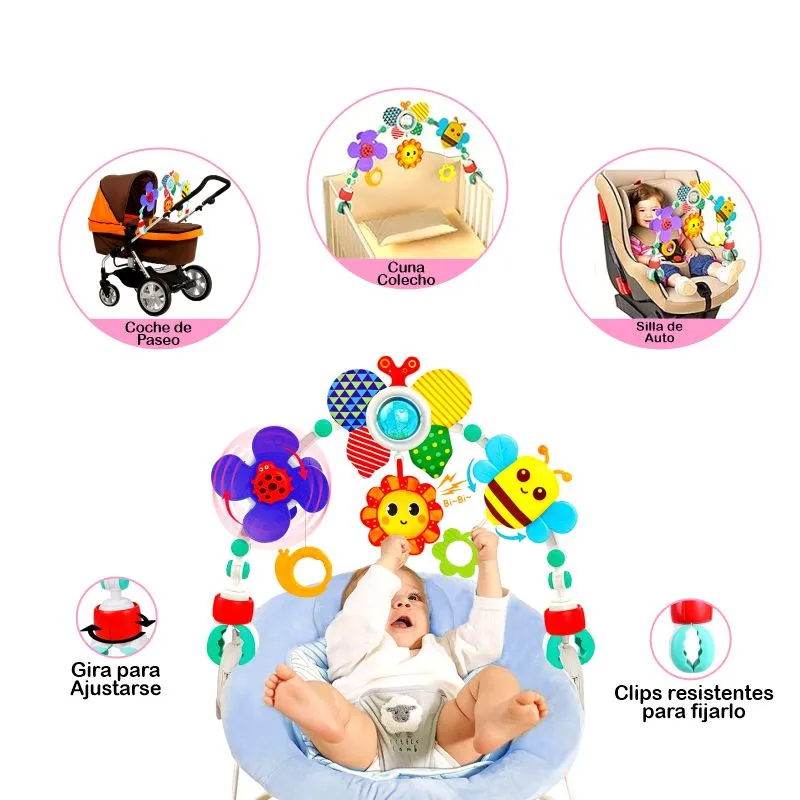 HUANGER - Arco de Juguetes Multi Sensorial para Coche o Cuna- Mariposa