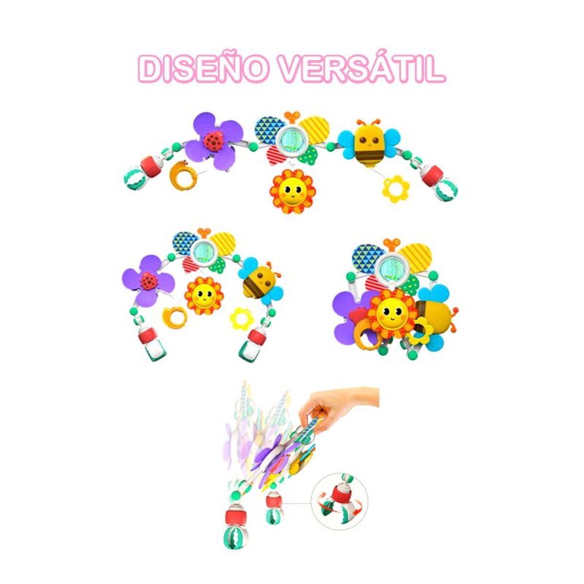 HUANGER - Arco de Juguetes Multi Sensorial para Coche o Cuna- Mariposa