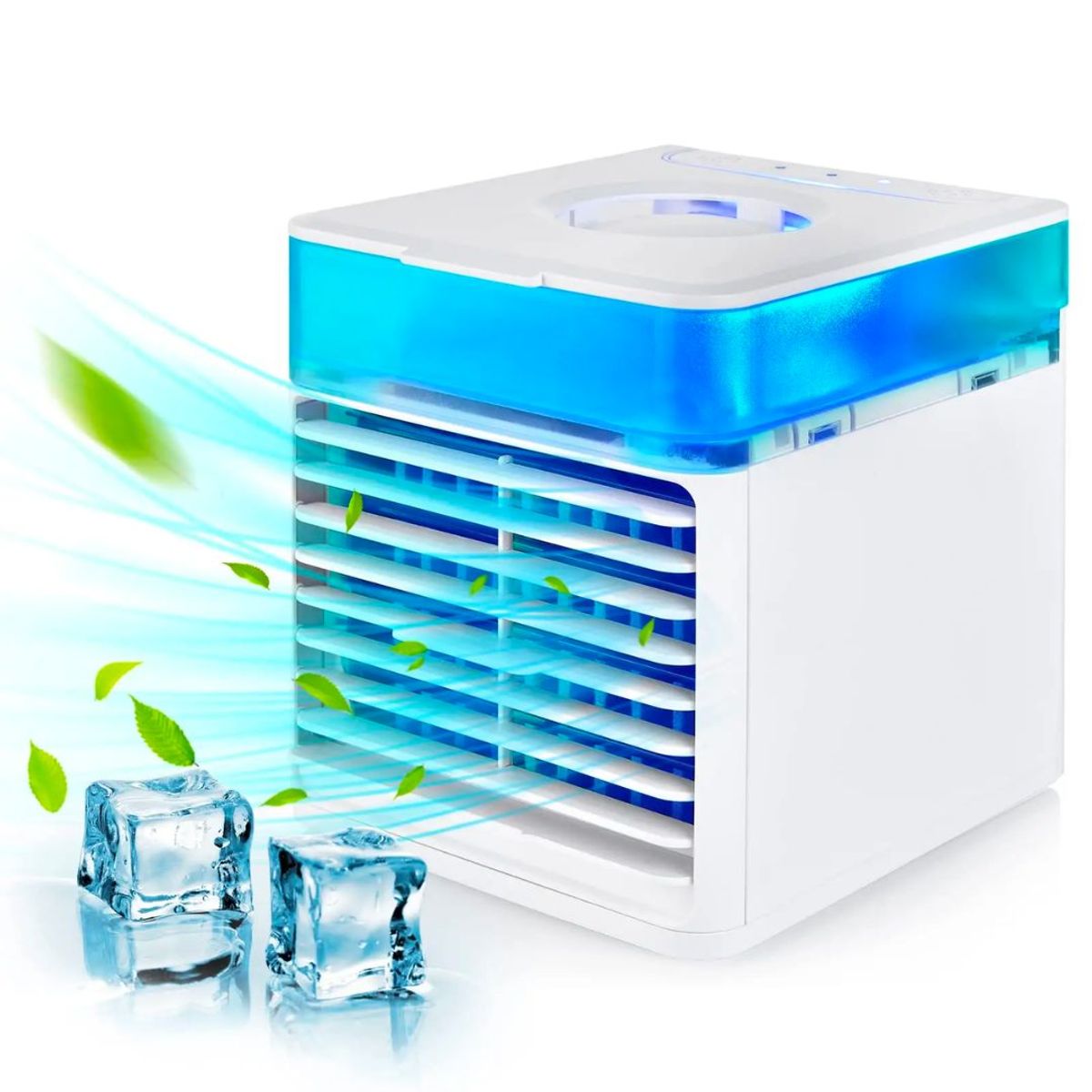 GENERICO - Ultra Enfriador de Aire 3x Ventilador Portatil con Luz LED CY-9002