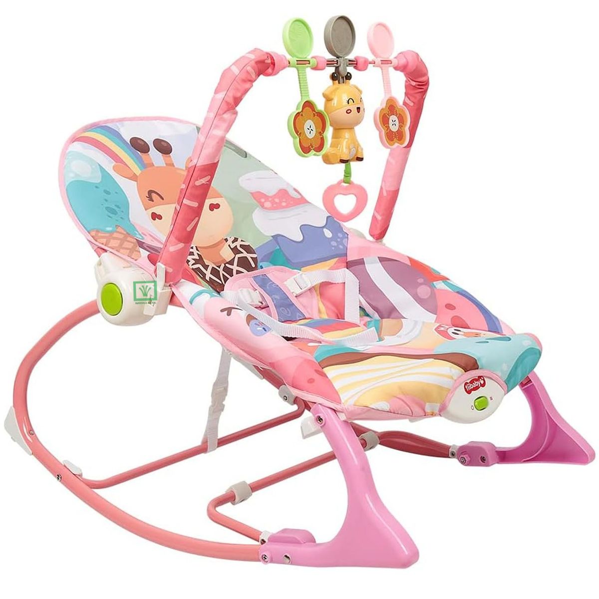 IDEAL - Mecedora para Bebes Musical y Vibrador Kimmy Rosado