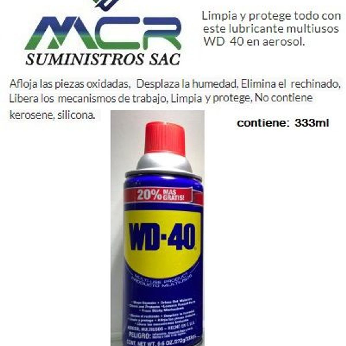 WD40 - Lubricante Multiusos 333 ML