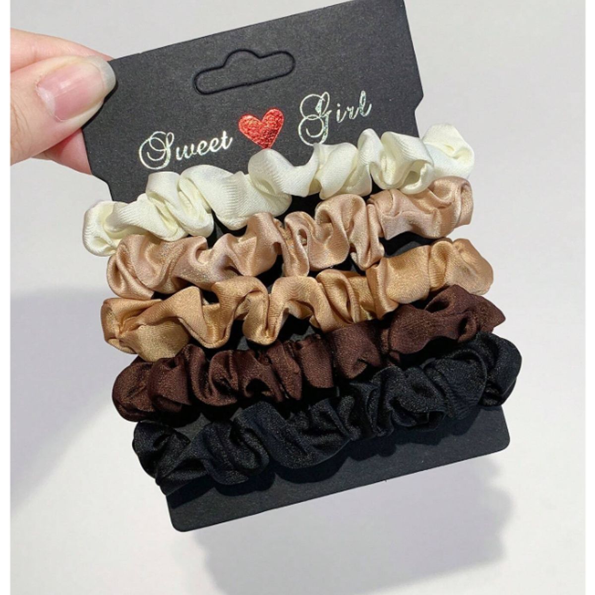GENERICO - SCRUNCHIES DE SATEN PARA EL CABELLO 6 PZ