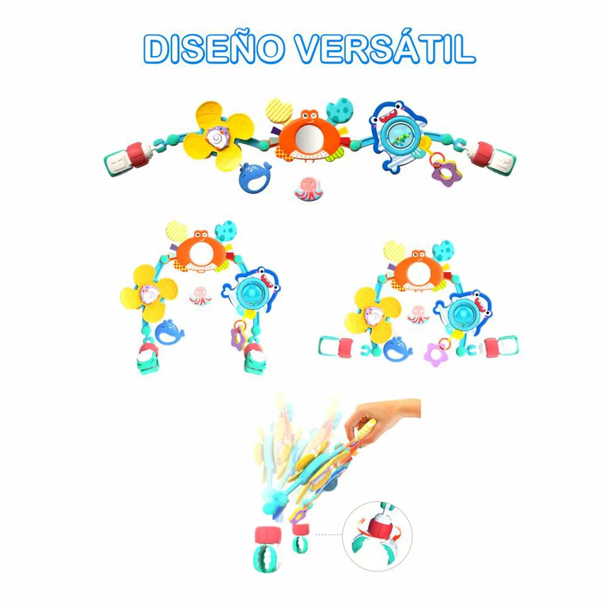 HUANGER - Arco de Coche con Juguetes Multisensoriales Diseño Cangrejo