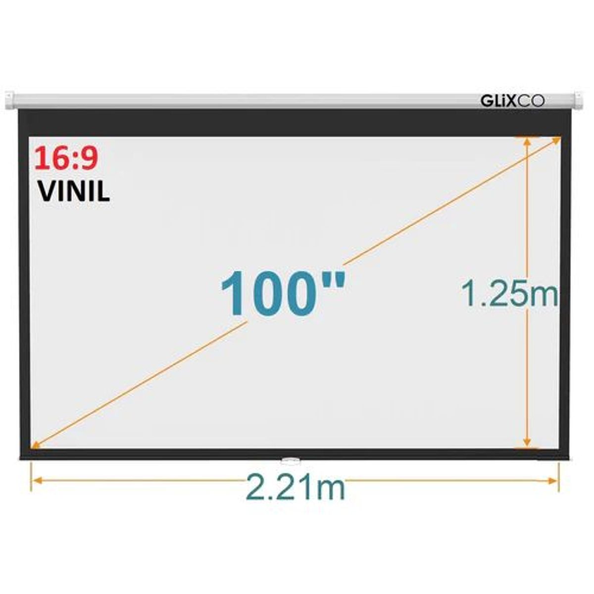 GENERICO - MONTECH-Ecran Manual 100 Pulg (16:9) 2.21x1.25 m / Vinil