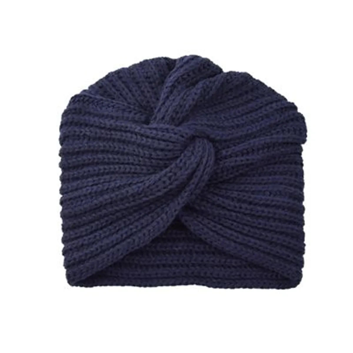 KAST PE - Turbante Azul Tejido de Lana Beanie Gorro Mujer