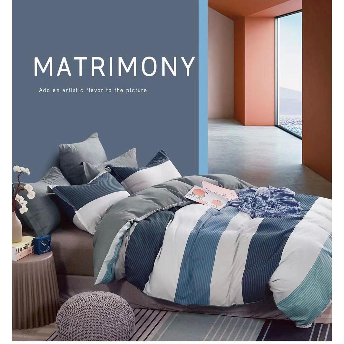 MINGDA - Set de Edredón QUEEN + Set de sabanas + Fundas  100% Calidad