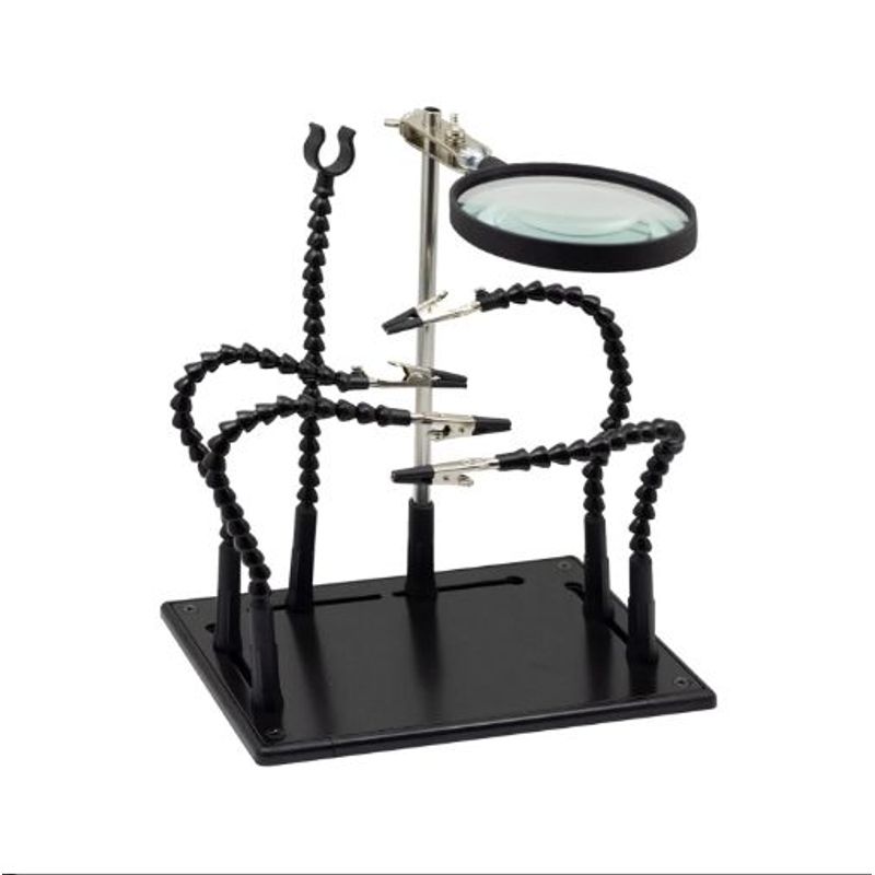 TAKEMA - Soporte para Soldar con Lupa y Pinzas LED ZD-11P-1 TAKEMA